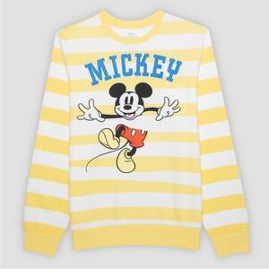 Disney Mickey Mouse Yellow and White Striped Sweater